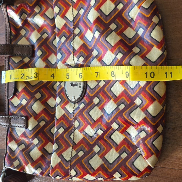 Fossil Key Per Retro Coated Canvas Crossbody Purse Boho - Picture 9 of 9